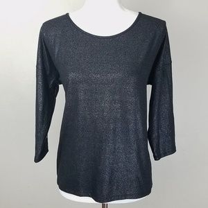 Vecceli Italy Black Metallic Tunic